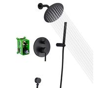 SUMERAIN Sumerain - Set doccia nero opaco, sistema doccia con soffione a pioggia e palmare