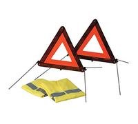 SUMEX 2707125 Carplus - Set 2 Triangoli Emergenza + 2 Gilet Ad Alta Visibilita' Omologati
