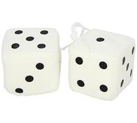 Sumex Dados10 Race Sport - Dadi Peluche Bianchi Decorativi, 7X7 cm