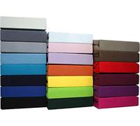 SUMG - Lenzuolo con angoli elasticizzati in jersey, 100% cotone, 180-200 x 200 cm, colore: Terracotta/Arancione scuro