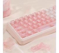 Sumgsn Set di 136 tasti rosa chiaro trasparente Keycap con trasferimento UV Cherry Profile Keycap Fit for61/64/87/104/108 Cherry Mx Switch tastiera meccanica