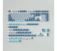Sumgsn - Set di 172 copritasti profilo Cherry stampati a doppia iniezione per tastiera meccanica a 61/64/87/104/108 tasti con interruttori Cherry Mx e layout Alice, azzurro (Shoko)