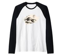 Sumi-e Ferret Moon - Pennello per inchiostro Maglia con Maniche Raglan