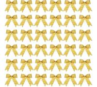 Sumind 36 Pezzi Glitter Fiocco Albero di Natale Decorazione Festa Arredamento Fiocchi di Nastro per Ornamenti Corona, Ghirlanda (Oro)