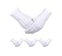 Sumind 4 paia di guanti uniformi per adulti guanti in spandex guanti per polizia formale smoking guardia parata costume, Bianco C, M