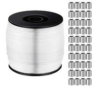 Sumind Filo Trasparente e Resistente per Appendere Quadri Filo Invisibile per Cornici Filo da Pesca Fino a 100 Libbre 656 Piedi Monofilamento con Manicotti ad Anello di Crimpatura in Alluminio