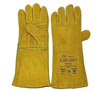 SUMINISTROS PAYNE Guanti gialli saldatore di protezione del lavoro | Guanto di sicurezza per lavori con rischi meccanici e termici. Realizzato in pelle fiore di vacchetta extra