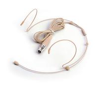 Sumje Cuffia professionale con doppio gancio per le orecchie, microfono per trasmettitore wireless Shure (mini connettore XLR a 4 pin), beige