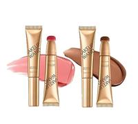 Summaryas Bacchetta per contouring e fard, due bacchette per blush, trucco in crema di bellezza, 2 in 1, contorno liquido, per donne con applicatore, fard liquidi per donne (blush01+Wand01)