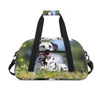 Summe Dalmatian Dog Kids borsone per ragazze e ragazzi, borsa da viaggio per la notte con cane carino da 24 litri, per sport, palestra, pratica, Colore, (24L) UK, Organizer per borse