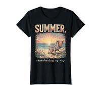 Summer At Beach Sunset Remembering My Why Maglietta con Stampa Grafica Economica, Donna, Nero, M