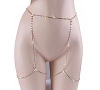 Summer Beach Hot Sexy Crystal Thigh Leg Body Chain Beach Jewelry Bikini Belly Body Waist Link Sexy Necklace for Women