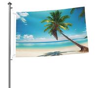 Summer Beach Sunset and Palm Trees Flag 2x3 FT Double-Sided Outside, Large Banner House Flag Yard Decorazione esterna
