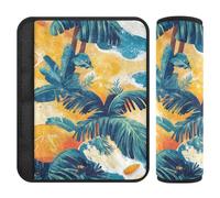 Summer Beach Tropical - Confezione da 2 cinghie per cintura di sicurezza, allevia lo stress al collo e alle spalle, imbottiture per cinture di sicurezza per adulti, per la maggior parte delle auto