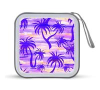 Summer Beach Viola Tramonto Divertente CD Case Holder Organizer 40 Capacità DVD Collection Storage Bag Portafoglio per Auto Casa Viaggio
