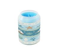 Summer Blue Waves - Tazza riutilizzabile per la pulizia delle zampe, con spazzola in silicone morbido, per animali domestici, pulisce delicatamente le zampe dopo le passeggiate