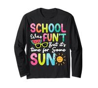 Summer Break Funny Student Teacher Humor School Vacation Fun Maglia a Manica