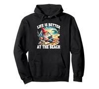 Summer Break Teacher Gnome Life Is Better At The Beach Felpa con Cappuccio
