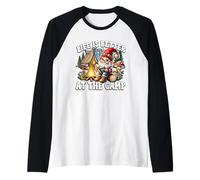 Summer Break Teacher Life Is Better At The Camp Funny Gnome Maglia con Maniche Raglan