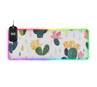 Summer Cartoon Cactus Wirel ricarica incandescente Laptop Mouse pad scrittura liscia 39,9 x 39,9 cm tappetini per il mouse per computer