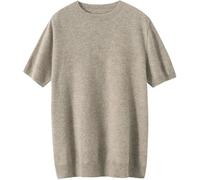 Summer Casual Crew Neck Shirt Mens Breathable Solid Color Lightweight Tee(Brown,L)