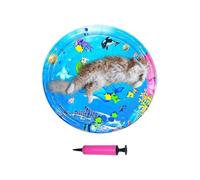 Summer Cat Water Play Mat - 39.37 Inches Water Mat for Cats | Pet Wâter Sensory Mats Cats Toy | Inflatable Cooling Pad with Pump | Interactive Animals Bed for Puppy Floor Sofa Balcony