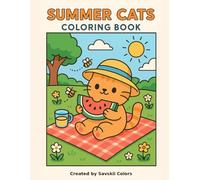Summer Cats: Kawaii-Inspired Bold and Easy Coloring Book for Adults or Kids
