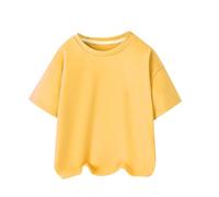 Summer Children's Short Sleeved Mercerised Cotton Boys and Girls in Small Children Round Neck Casual T Shirt Tops 3A Children's Clothing Camicia Jack, giallo., 7-8 Jahre