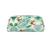Summer Coconut Tree Printing School Leather Zip Fontana Penna a sfera Rollerball Pouch Pencil Case Holder per pupilla, Oro, Taglia unica, Astuccio per trucchi