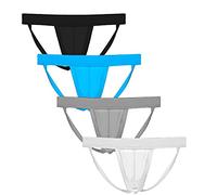 Summer Code Men's Athletic Supporter Performance Jockstrap Elastic Waist, 4 Pack-Mix, XL