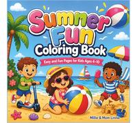 Summer Coloring Book for Kids: Easy & Fun Beach, Treats, and Outdoor Adventures: Cute, Simple Designs for Relaxing, Screen-Free Fun | Single-Sided Pages