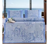 Summer Cool - Materassino double-face in bambù, morbido, rinfrescante, pieghevole, per inverno ed estate, include federa, ideale per camera da letto, soggiorno e pavimento (giallo, 135 x 195 cm)