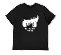 Summer Cool Men T-Shirt Tea Rex Funny Cartoon Print Short Sleeve T Shirt Mr Trex Hate Push ups Tee Shirt Casual Cotton Mens Tops Size L