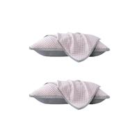 Summer Cooling Ice Silk Pillowcase With Cool Beads Solid Color Washable Breathable Pillow Cover For Home Bedroom(Pink-2PCS)