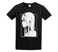 Summer Darling in The Franxx Zero Two Slim Unique Design Hip Hop Unisex O-Neck 100% Cotton Short-Sleeve T-Shirts Black S