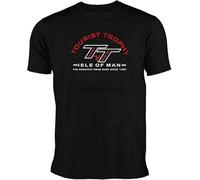 Summer Fashion Cool Tee Shirt Isle Man TT Legends Motorcycle Rac Casual Men's O Neck 100% Cotton Short Sleeve Unisex T-Shirt Black L