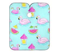 Summer Flamingo Watermelon Unisex Mantella Parrucchiere Tutta Lunghezza Mantella Taglio Capelli Con Chiusura A Gancio Mantello Da Barbiere Per Uso Domestico Parrucchieri Acconciatura 168X140Cm