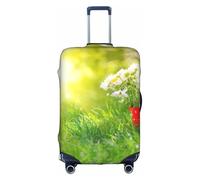 Summer Floral Flowers Margherite Copertura per valigie Trolley Protettiva Elastico Lavabile Anti Graffio Fit 45-81 cm, bianco, L