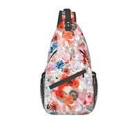 Summer Flowers Blossom Borsa a tracolla floreale per donna Borsa da uomo Zaino da viaggio Escursionismo Daypack Borsa a tracolla sul petto