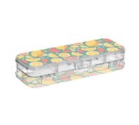 Summer Fresh Fruits Blue Designed Pencil Storage Box Clear Double Layer Hard Pen Case per cancelleria con scatto e coperchio