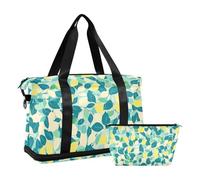 Summer Fresh Yellow Lemon Borsa da viaggio Borsa da viaggio Weekender per la notte con borsa da toilette per aereo, set da 2 pezzi, Limone giallo fresco estivo, 1 size