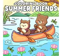 Summer Friends Coloring Book: Tropical Adventures Coloring Pages with Fuzzy Animal Characters in Comfy Summertime Days for Adults and Teens Relaxation