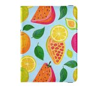 Summer Fruit Lemon Pattern Colorful Leather impermeabile passaporto titolare per viaggi per viaggi Documenti di viaggio Organizer Protector Passaporto Holder per gli uomini Leggero, modello di limone