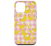 Summer Fun Kitschy Kitchen Cute Blush Pink Gingham Banana Custodia per iPhone 12 mini
