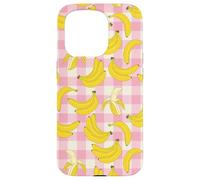 Summer Fun Kitschy Kitchen Cute Blush Pink Gingham Banana Custodia per iPhone 15 Pro