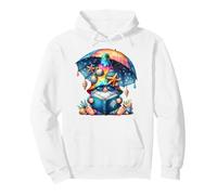 Summer GNOME for Teacher Reading Books Under Sun Parasol Felpa con Cappuccio