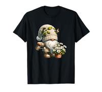 Summer Gnome Grandpa With Daisy Flowers For Gardening Mom Maglietta
