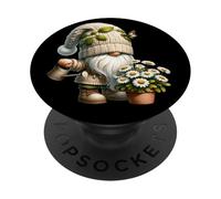 Summer Gnome Grandpa With Daisy Flowers For Gardening Mom PopSockets PopGrip Adesivo