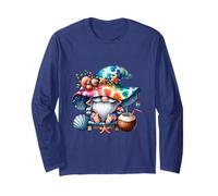 Summer GNOME with Tie Dye Hat And Coconut for Beach Lover Maglia a Manica