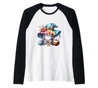 Summer GNOME with Tie Dye Hat And Coconut for Beach Lover Maglia con Maniche Raglan